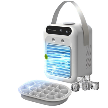 Ventilateur 2 vitesses ventilation léger et portable ventilateur humidificateur par pulvérisation 500ml avec récipient à glaçons